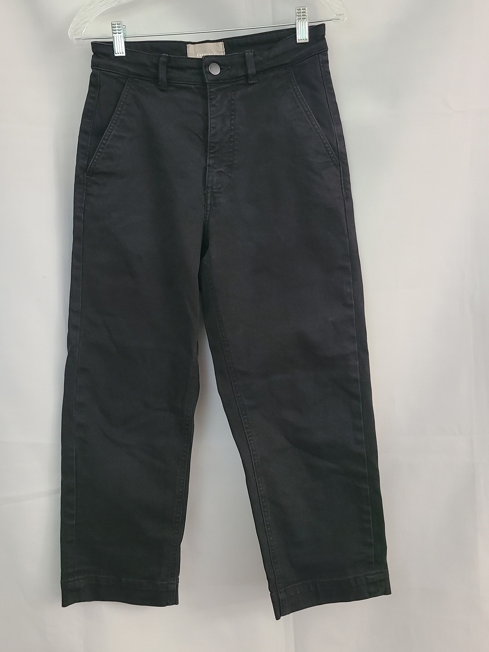 Everlane Sz 6 Short Black Casual Minimalist High Rise Straight Leg Cropped Jeans